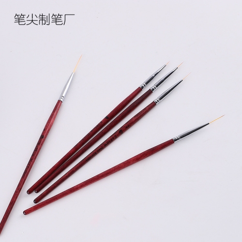 قلم طراحی ناخن دسته چوبی قرمز ۱.۹ سانتی متر#5